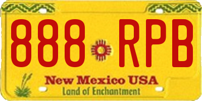 NM license plate 888RPB