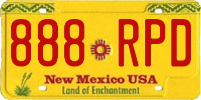 NM license plate 888RPD