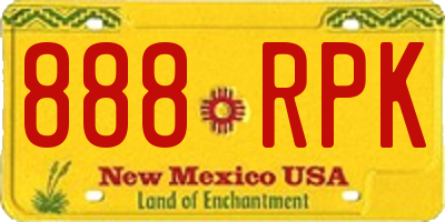 NM license plate 888RPK