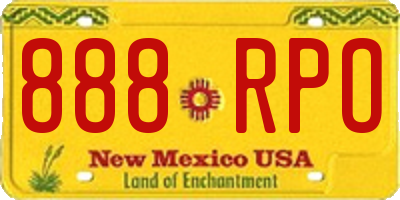 NM license plate 888RPO