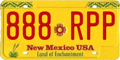 NM license plate 888RPP