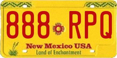 NM license plate 888RPQ
