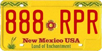 NM license plate 888RPR