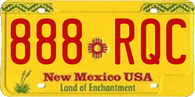 NM license plate 888RQC
