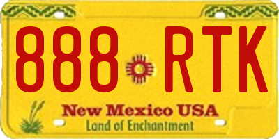 NM license plate 888RTK