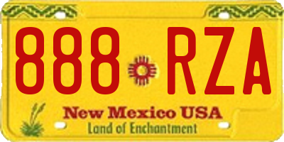 NM license plate 888RZA