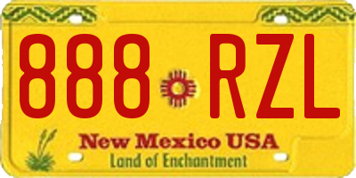 NM license plate 888RZL