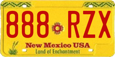 NM license plate 888RZX