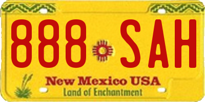 NM license plate 888SAH