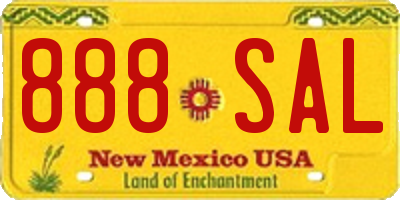 NM license plate 888SAL
