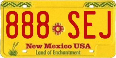 NM license plate 888SEJ