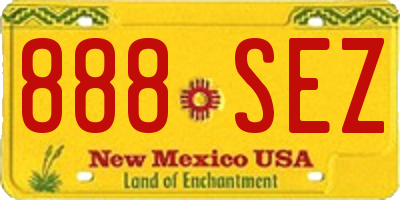 NM license plate 888SEZ