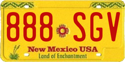 NM license plate 888SGV