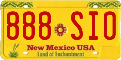 NM license plate 888SIO