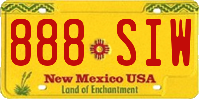NM license plate 888SIW