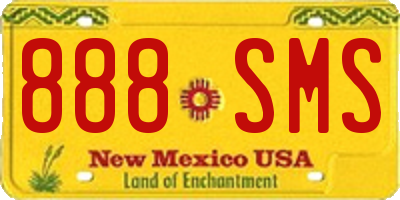 NM license plate 888SMS