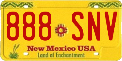NM license plate 888SNV