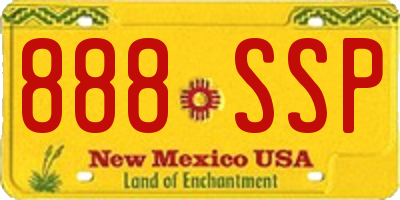 NM license plate 888SSP