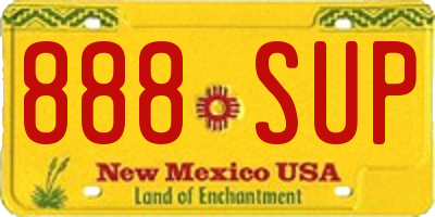 NM license plate 888SUP