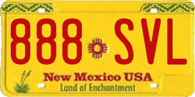 NM license plate 888SVL