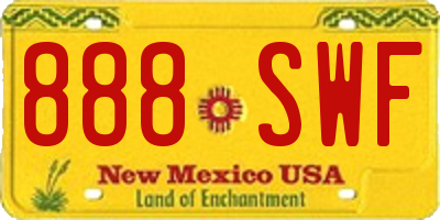 NM license plate 888SWF
