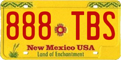 NM license plate 888TBS