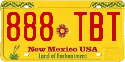 NM license plate 888TBT