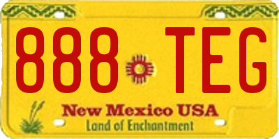 NM license plate 888TEG