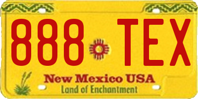 NM license plate 888TEX