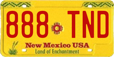 NM license plate 888TND