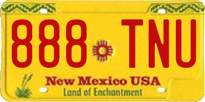 NM license plate 888TNU
