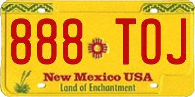NM license plate 888TOJ