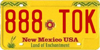 NM license plate 888TOK