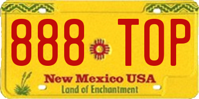 NM license plate 888TOP