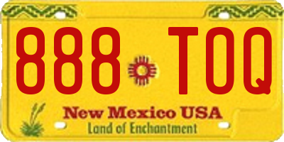 NM license plate 888TOQ