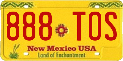 NM license plate 888TOS