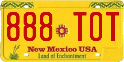 NM license plate 888TOT