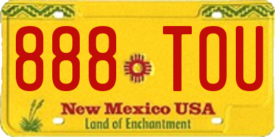 NM license plate 888TOU
