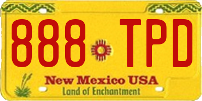 NM license plate 888TPD