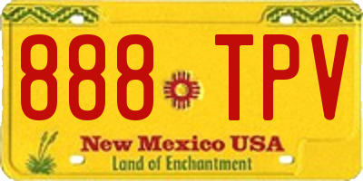 NM license plate 888TPV