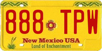 NM license plate 888TPW