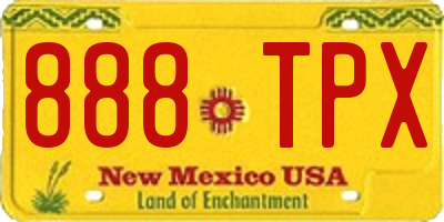 NM license plate 888TPX