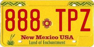 NM license plate 888TPZ