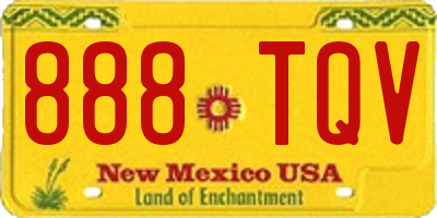 NM license plate 888TQV