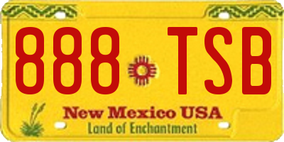 NM license plate 888TSB