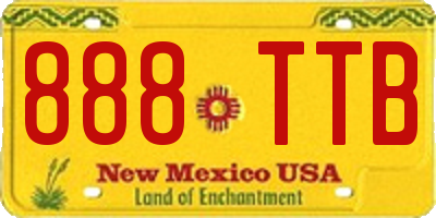 NM license plate 888TTB