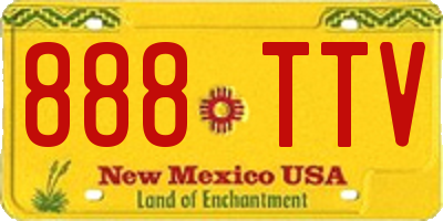 NM license plate 888TTV