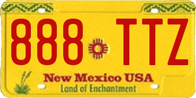 NM license plate 888TTZ