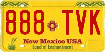 NM license plate 888TVK