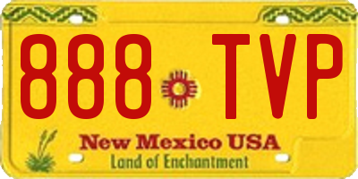 NM license plate 888TVP